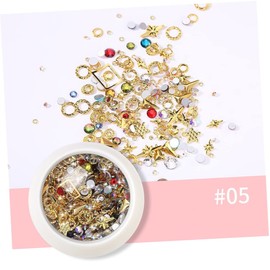 Baluue Rhinestone Nail Art Accessories Set 6-Piece DIY Manicure Decoration for Women Beautiful Nail Art Supplies Mixed Styles