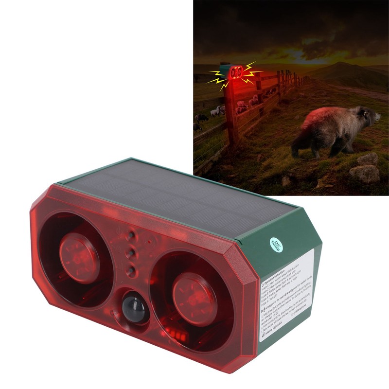 Outdoor Solar Motion Sensor Alarm Waterproof 13 Sounds Dog Barking