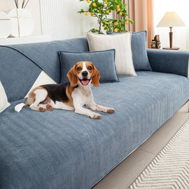 OTOB Chenille Couch Cover for Dogs Washable Non-Slip Sofa Protectors, Pet & Kid-Friendly Dog Couch Seat Covers, Furniture Protector Fits All Sofas Styles, All Seasons(Gray Blue, 28"*70")