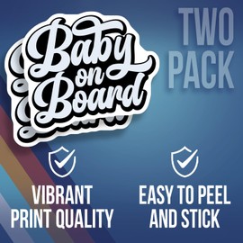 Baby On Board Sticker - Car Window Decal - Baby Shower Gift - New Parent Present - Cute Baby Sign - Baby Announcement Sticker - Safety Sign - Durable Decorative Des - AAS0860