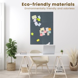 JIUZH Cork Board for Office - 24" x 36", 6 Pack with Recycle Odor-Free Materials, Sound Abosoption of Cork Boards for Walls, Cork Board Tiles with 48 Pieces of Safety Removable Adhesive Tabs(Grey)