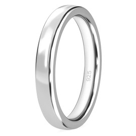 TJC Silver Rings for Women | Wedding Band Ring - 4mm Width | Available Sizes O | Silver Band Ring with Platinum Plating | Ladies Silver Rings, Promise Rings for Women