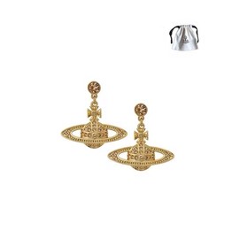 Planet Saturn Stainless Steel Mini Bas Necklace Drop Gold Earrings Necklace Set for Women Girlfriend Birthday Anniversary Jewellery Gift Gold Necklace Earrings Set (Gold Earrings)