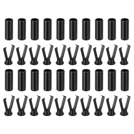 uxcell Shoelace Tips, 20pcs - Alloy Shoe Lace Ends Tips, Cylindrical Tip Replacement for Shoestring (Electrophoretic Black)