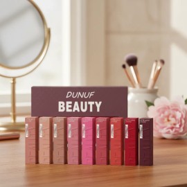 Set Labiales Líquidos Mate Dunuf Beauty Rojo