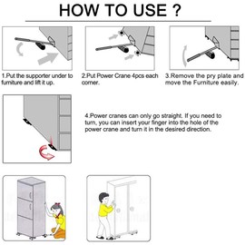 Furniture Lifter Easy to Move Slider 5 Piece Mobile Tool Set, Heavy Furniture Appliance Moving and Lifting System - Maximum Load Weight 330Lbs