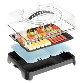 Chilled Portable Serving Tray Platterbox Snack Box with Reusable Ice Pack Charcuterie Board with Lid Shrimp Cocktail Serving Dish Serving Platter for Appetizer Veggie Fruit Food Parties Outdoor Picnic