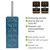 WENKO Cordoba Blue-Toilet Brush Holder, Closed Form, 9.5 x 9.5