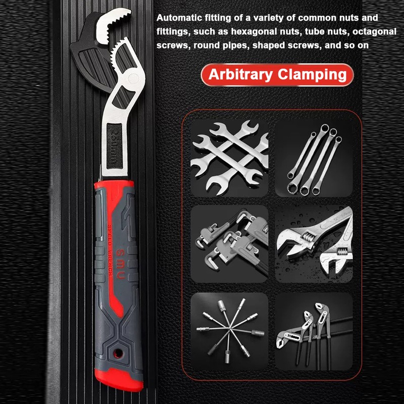 Multifunctional Wrench 40CR Chromium Vanadium Steel Self-Adjusting Wrench Quick Opening