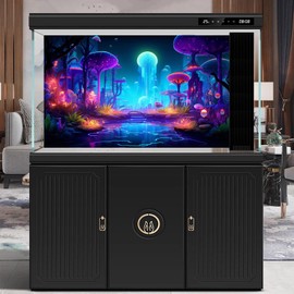 CaterRina Fantasy Forest Aquarium Background Mysterious Plants Abstract Mushrooms Cartoon Style Forest Terrarium Backdrop Tranquil Stream Fish Tank Background Wallpaper Poster Decor Vinyl 24x12in