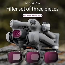 Camera Lens Filter Set of 4 for DJI Mini 4 Pro, ND16+ND64+ND256 Multi-Coated Filters Accessories