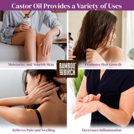 Castor Oil Organic Cold Pressed Unrefined Glass Bottle, 16 Fl Oz, USDA Certif...