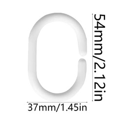 Shower Curtain Rings, 12 Pieces Plastic Shower Curtain Hooks, Rings for Shower Curtain in C Shape, Curtain Hanging Rings