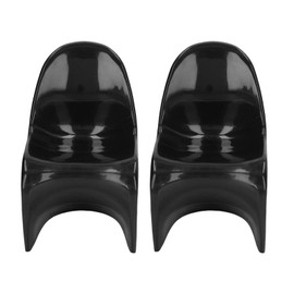 2pcs Miniature Chair 1/6 Scale Casual Cute Style DIY Small Plastic Material 14x9x8cm Doll House Toys for Ornaments Black