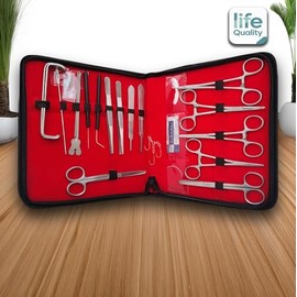Kit de Instrumental Quirurgico de Sutura de Acero Inoxidable, Instrumentos Dentales 20 piezas con Estuche de Vinil