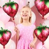 10 PCS Strawberry Foil Balloons, Strawberry Party Decorations, Reusable 19*24inch