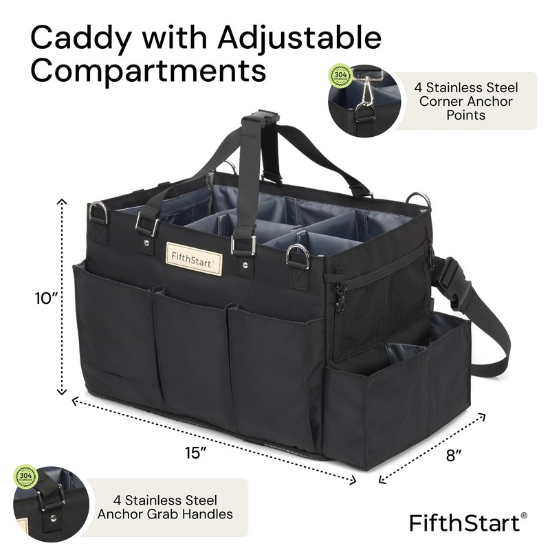FifthStart Multiuse Cleaning Caddy w/Waist & Shoulder Strap - 9