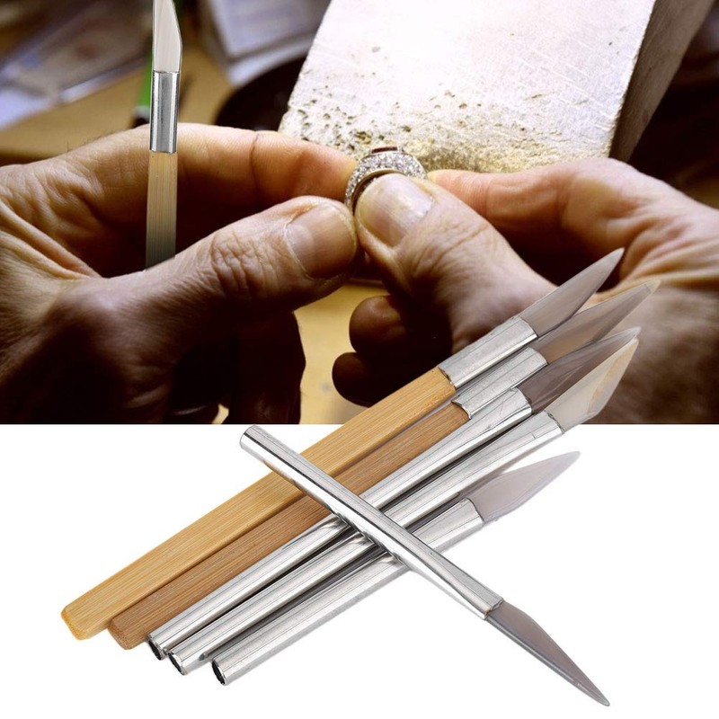 Stone Setting Tools, Agate Burnisher Set Craft Polishing Tools, Carving