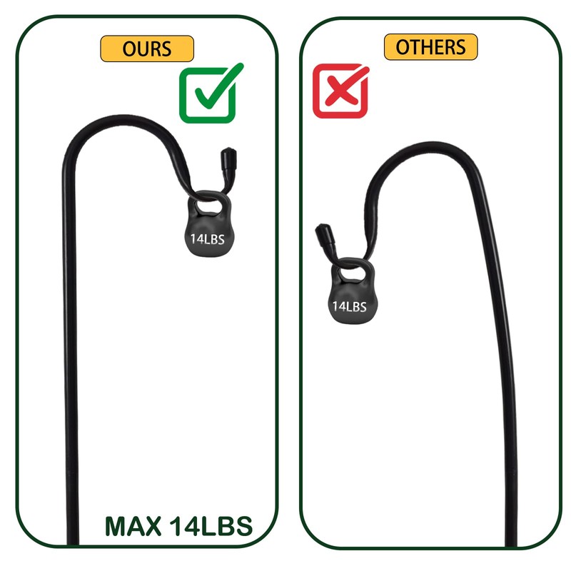 TIEBOLA Shepherd Hooks 2 Pack - 48 Inches High 1/2