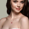 925 Sterling Silver Heart Necklace For Women, CZ Birthstone Heart