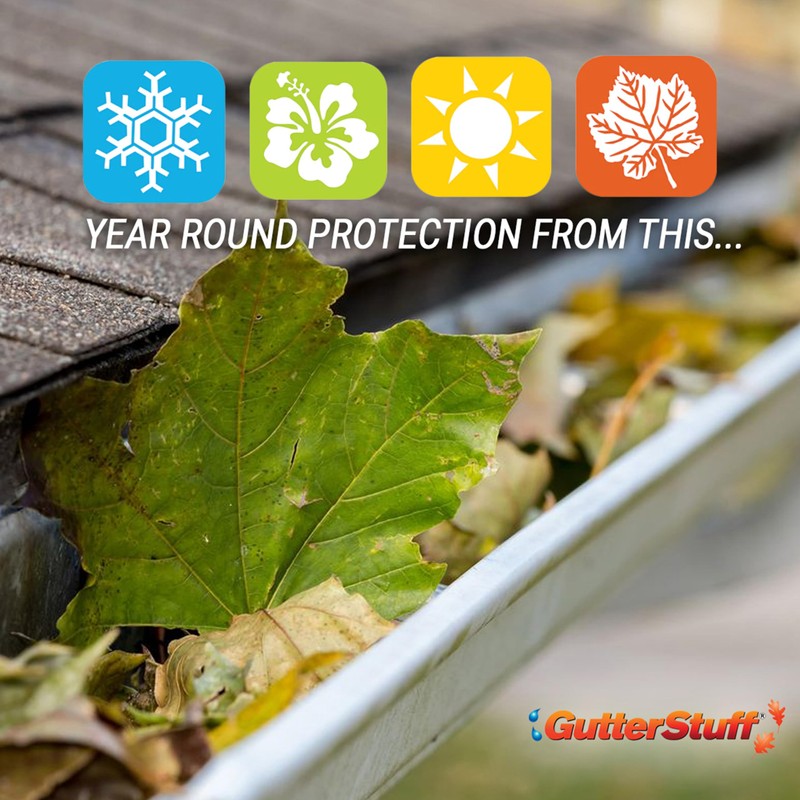 GutterStuff Pro Gutter Guard - 6-Inch Half Round Foam Gutter