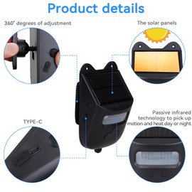 Doorbell Kit, Solar Allee Alarm Motion Sensor for Outdoor Security Siren, 200-300 Meters Distance of Wireless Transmission, with 1 Electronic Plug-in Receiver, 1 Motion Sensor Detector