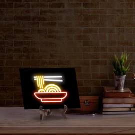Signs ByLITA Noodles Neon Graphic Style Table Sign with Acrylic Stand (6x8“)