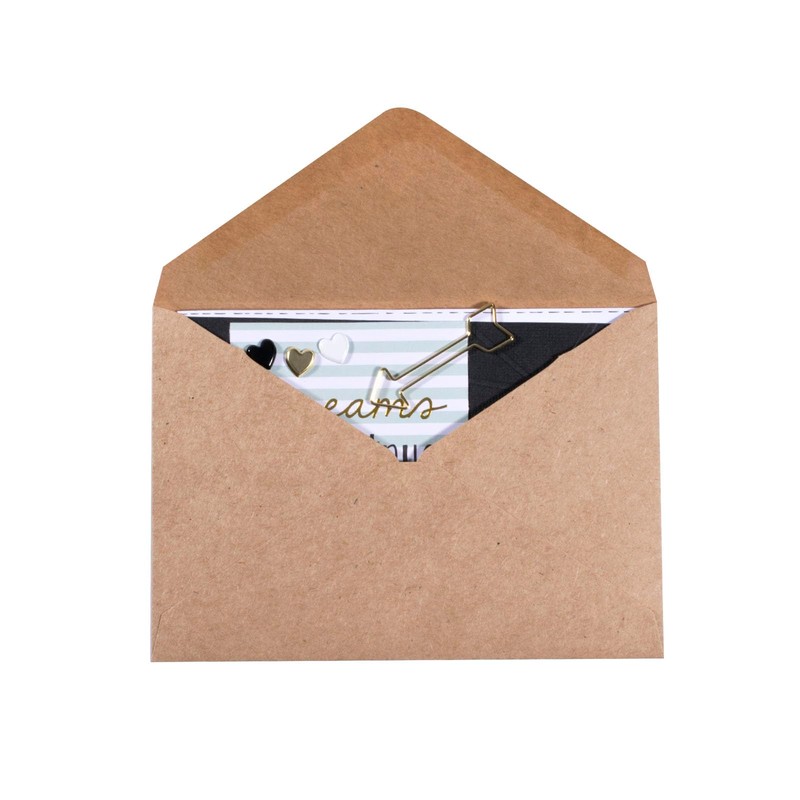 Vaessen Creative Small Rectangular Florence Envelopes for Greeting Cards, Kraft,