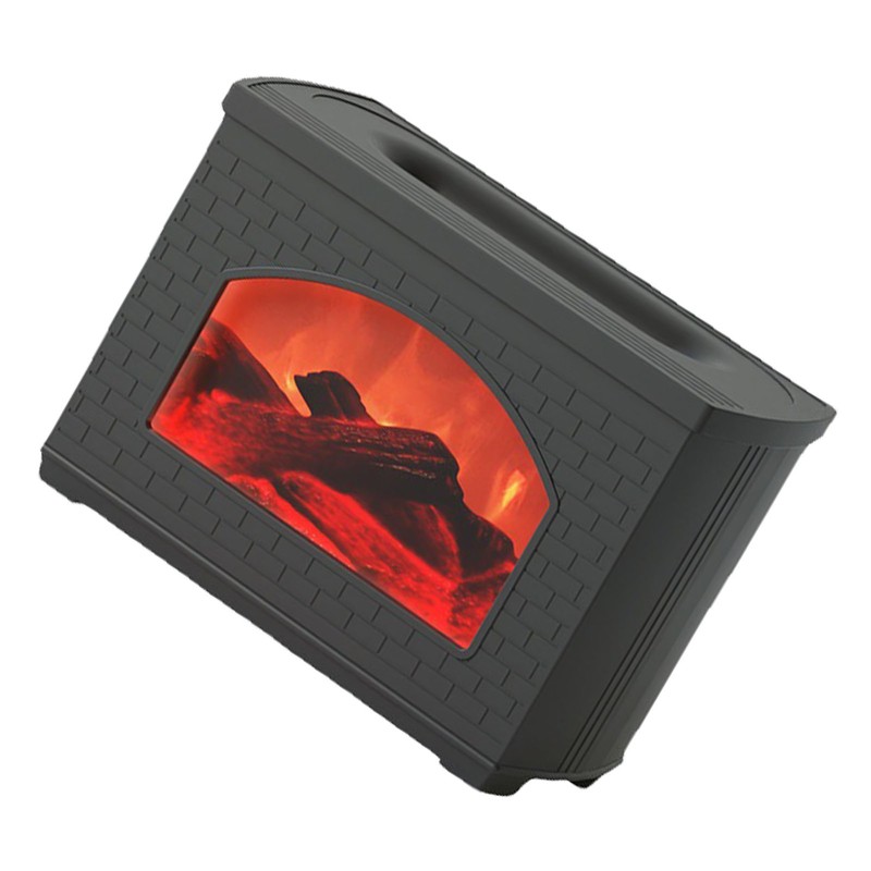 270ml Mist Humidifier Simulated Fireplace Design Power Off Protection Fire