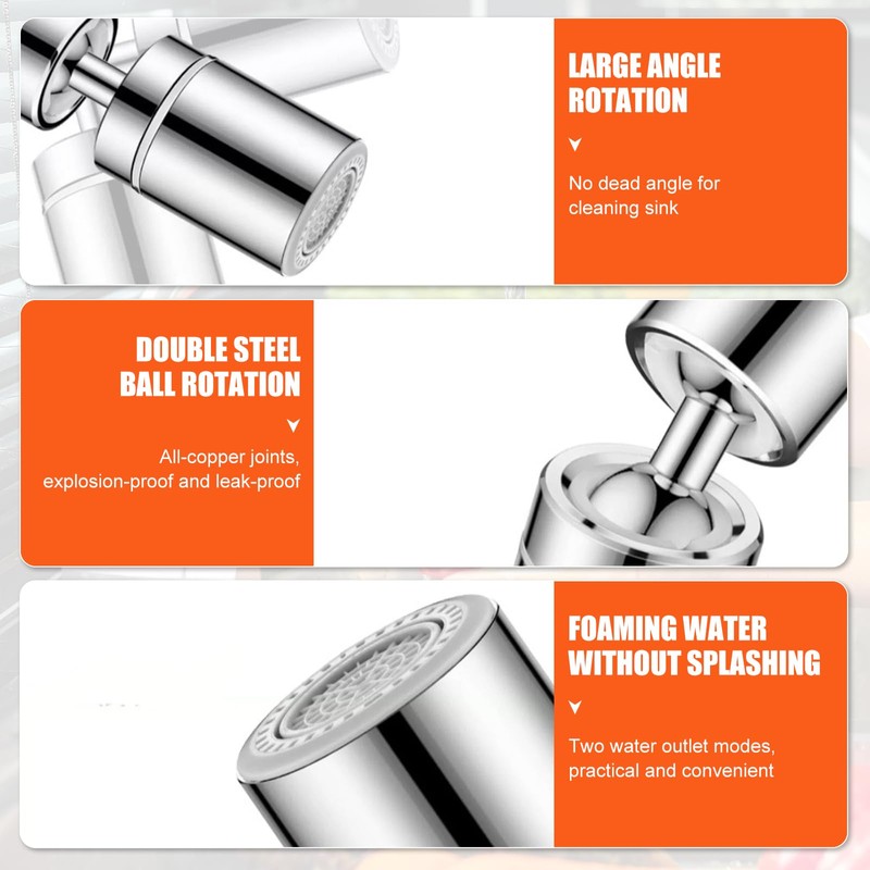 2 Pieces 360° Swivel Tap Attachment M22/M24 Multifunctional Rotating Tap