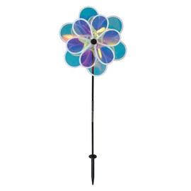 In the Breeze 2665 -13.5 Inch Iridescent Double Flower Spinner