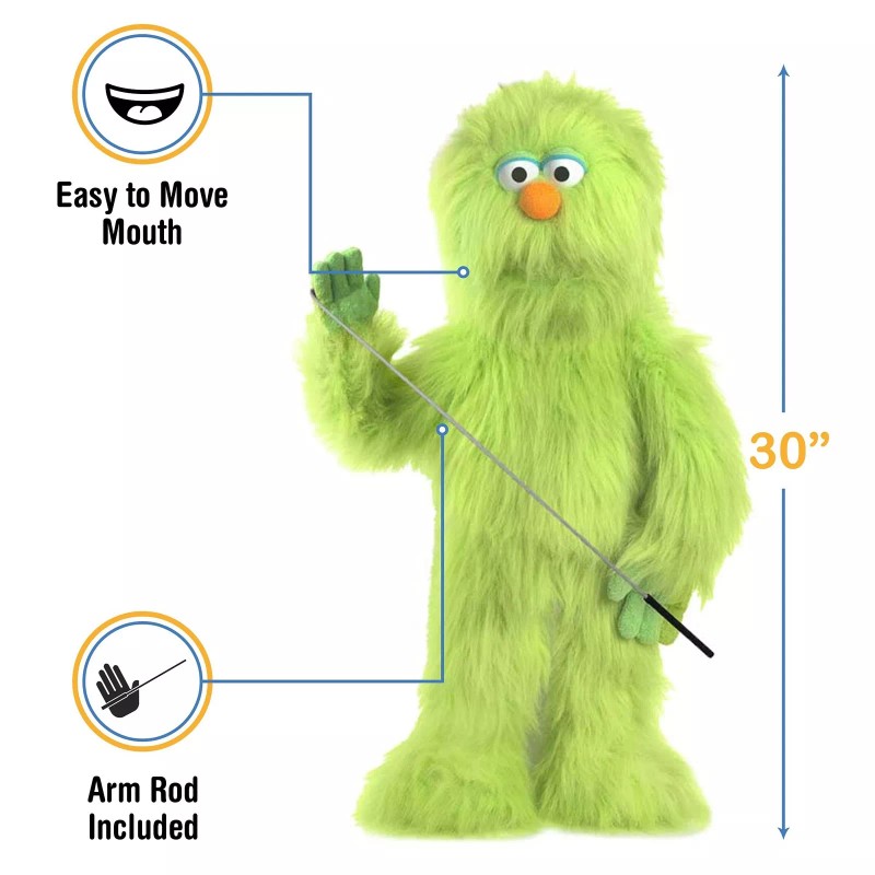 Silly Puppets 30" Green Monster Puppet, Full Body Ventriloquist Style