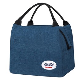 Aosbos Lunch Bags for Women Adult Insulated Meal Prep Container Cooler Bag Reusable Food Delivery Bag Blue