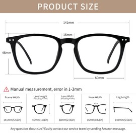 AVDLAB Blue Light Blocking Glasses for Women, Men & Teens, Computer/Gaming/TV/Phones Glasses, Anti Eyestrain & UV Glare (Bright black/Bright transparent)