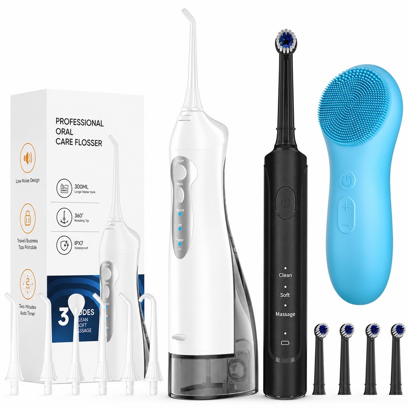 3-in-1 Oral Care Kit for Daily Hygiene – Rechargeable Water