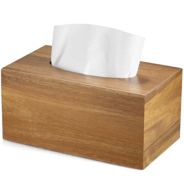 GCWSTJK Acacia Wood Tissue Box Cover Rectangle for 120 160
