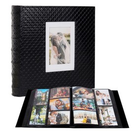 RECUTMS Photo Album 4x6 800 Pockets Photos Large Capacity Photo Album Book with Vertical and Horizontal Pockets Classic Leather Photo Book with Window Design for Baby Family Wedding Vacation(Black)