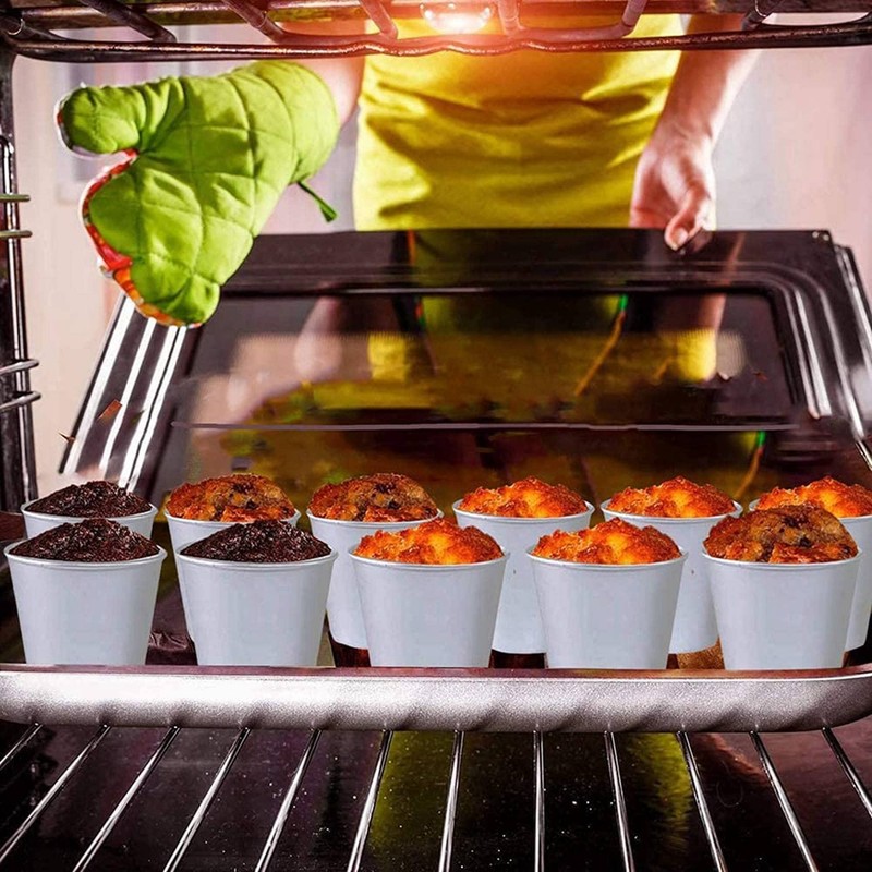 12 PCS Aluminium Dariol Mould Baking Cup Dariole Pudding Dessert