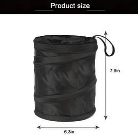 TSUGAMI Car Trash Can, 2PCS Collapsible Leakproof Pop-Up Garbage Bin, Waterproof Portable Automotive Wastebasket Hanging Travel Storage Bag Accessories, Universal for Truck, SUV, RV