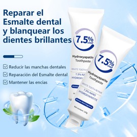 JAFEN 4 pcs Pasta de Dientes, Pasta de Dientes Sin Flúor Pasta de Dientes Blanqueadora, Con Hidroxiapatita al 7,5%, Reparadora y Protectora Dientes, Mantiene el Aliento Fresco