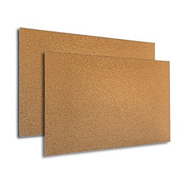 Manton Cork 18" x 24" x 3/8" Thick Cork Sheets (2-Pack), 100% Natural and Sustainable Cork Bulletin Boards. Perfect for Home, School, and Office