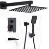 LCEVCGK Shower Faucet Set Complete Matte Black Shower System with