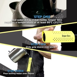 SNIPER SKIN Ice Hockey Grip - Waterproof Replacement Grip Wrap - Perfect Team Swag - Easy to Install, Strong Sports Grip - Black Shadow