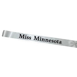 Miss Chose your State across the body pageant sash with adjustable pin closure with Tiara ! (Miss Minnesota)
