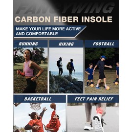 FANCYWING Carbon Fiber Insole -1 Pair | Rigid Shoe Insert, Arch Support Insole for Foot Pain, Arthritis, Hallux Rigidus, Turf Toe & Mortons Toe | Stiff Soles 24.5cm(Fit Men Size 7/Women 8)