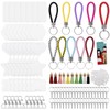 Rustark 155Pcs Clear Acrylic Keychain Blanks Assortment Kit with Tassel