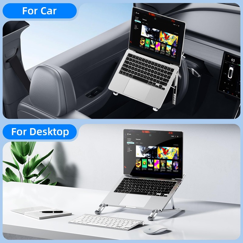 Angle Adjustable Car Steering Wheel Laptop Holder,Foldable Laptop Stand for