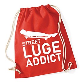 Hippowarehouse Street luge addict Drawstring Cotton School Gym Bag 37cm x 46cm, 12 litres