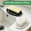 2pcs Silicone Soap Holder, Soap Dish with Drainage Holes, Non-Slip
