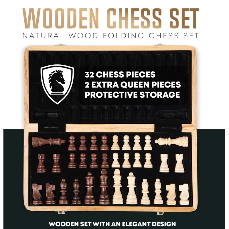 Chess Armory Wooden Chess Set 15 Inch - Classic Handcrafted